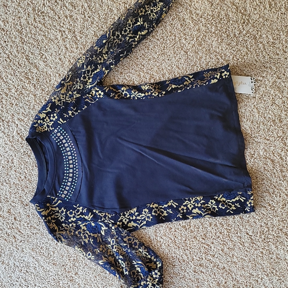 NWT Navy Blue Blouse Medium
